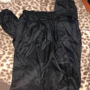 Warm up trash bag pants